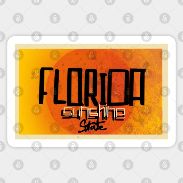 Florida orange vintage poster Sticker by SpaceWiz95